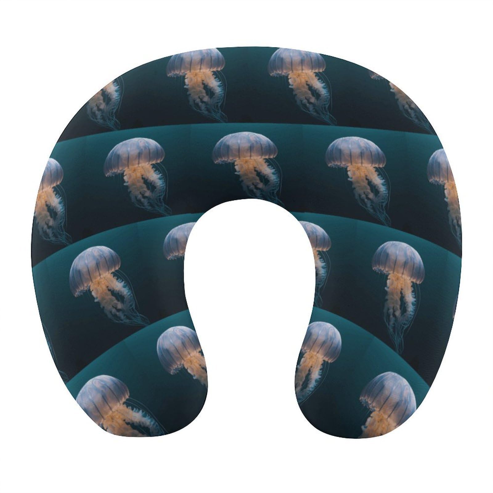 VstaDank 3D Jellyfish Neck Pillow Memory Foam Sleeping U Shaped Pillows Cooling Travel Head Support Pillows Super Lightweight Portable Airplane Pillow for Car Office Rest