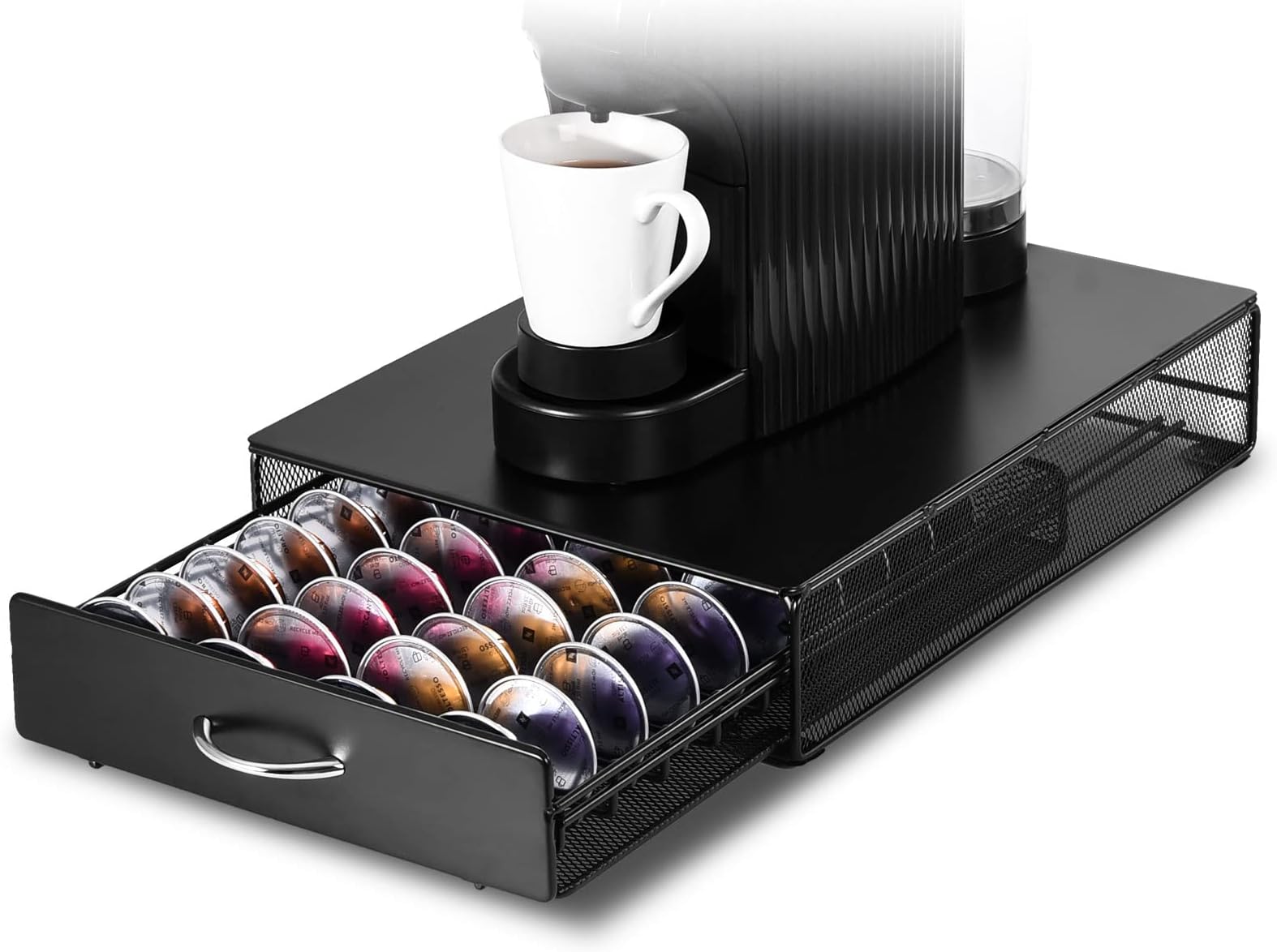 Coffee Capsule Storage Drawer Tray for 40 Vertuoline pods,Coffee Pod Holder Box,Organiser & Machine Stand