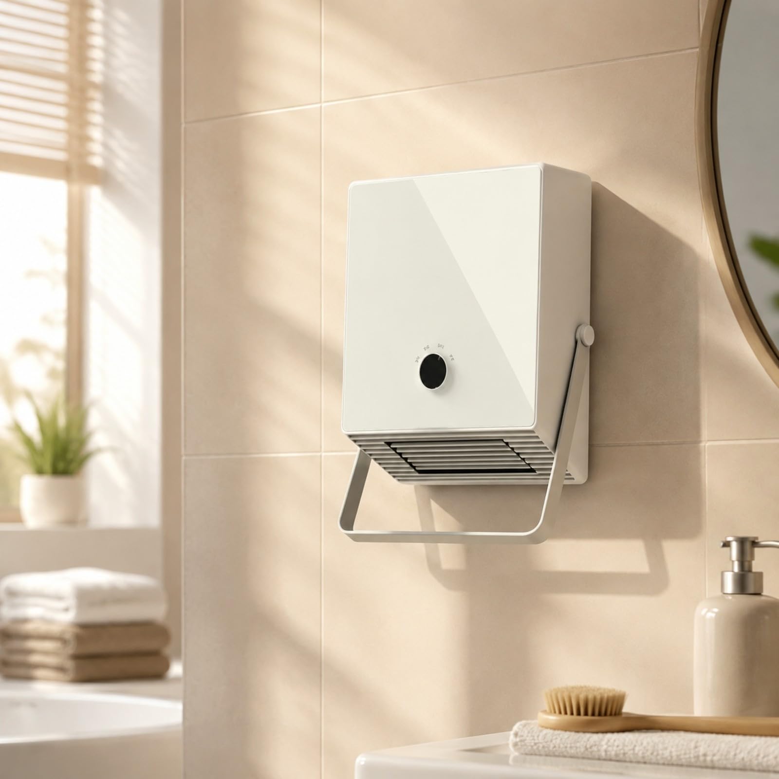Qianly Calefactor Pared con Toallero Compacto Calefactor Baño con Secado Toallas Versátil para Dormitorio, Oficina