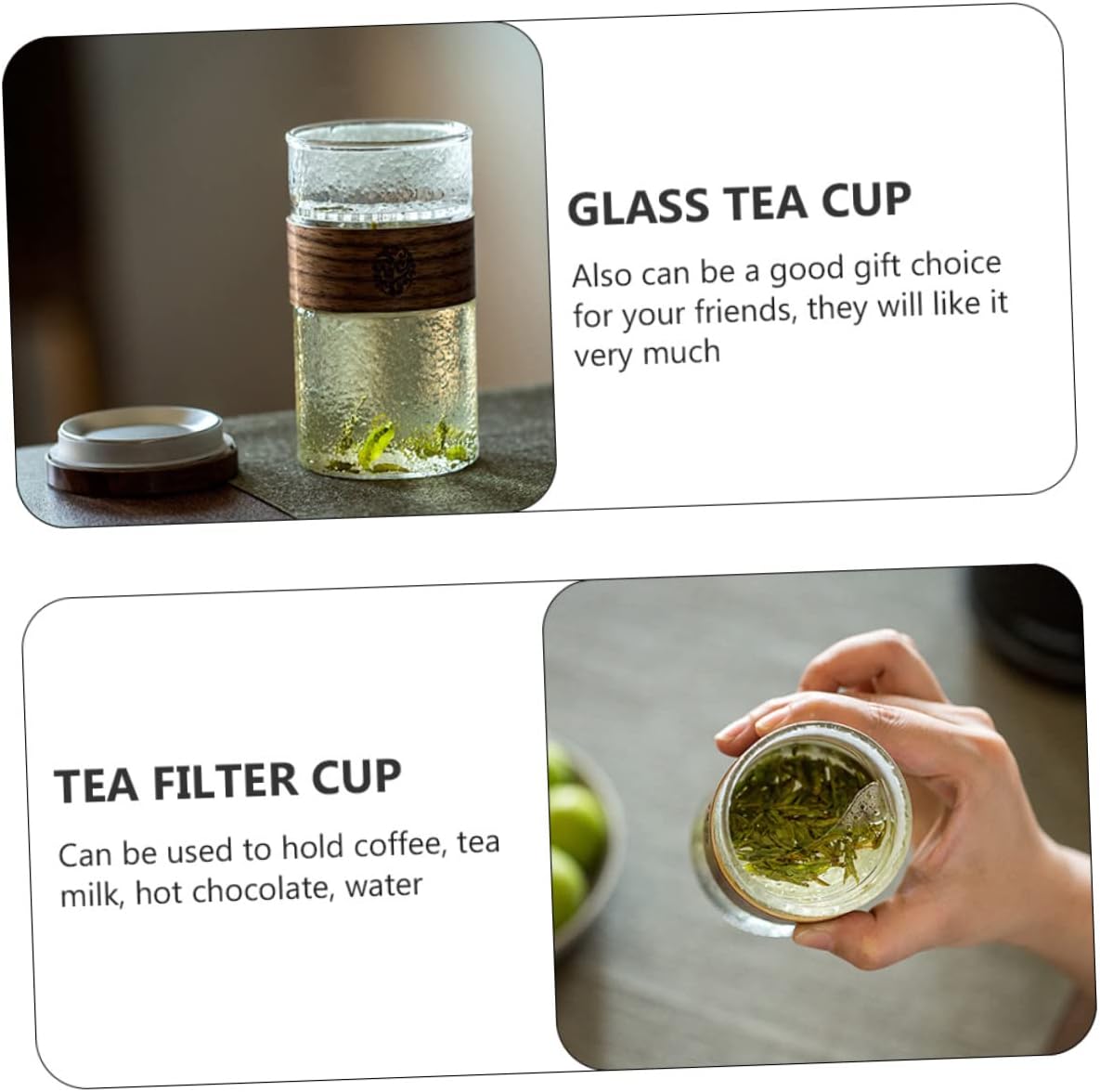 ULTECHNOVO 1pc Portable Tea Infuser Cup Lid Practical Water Cup for Home Use Compact Design Mesh for Loose Leaf Tea for Office Outdoor Enjoyment