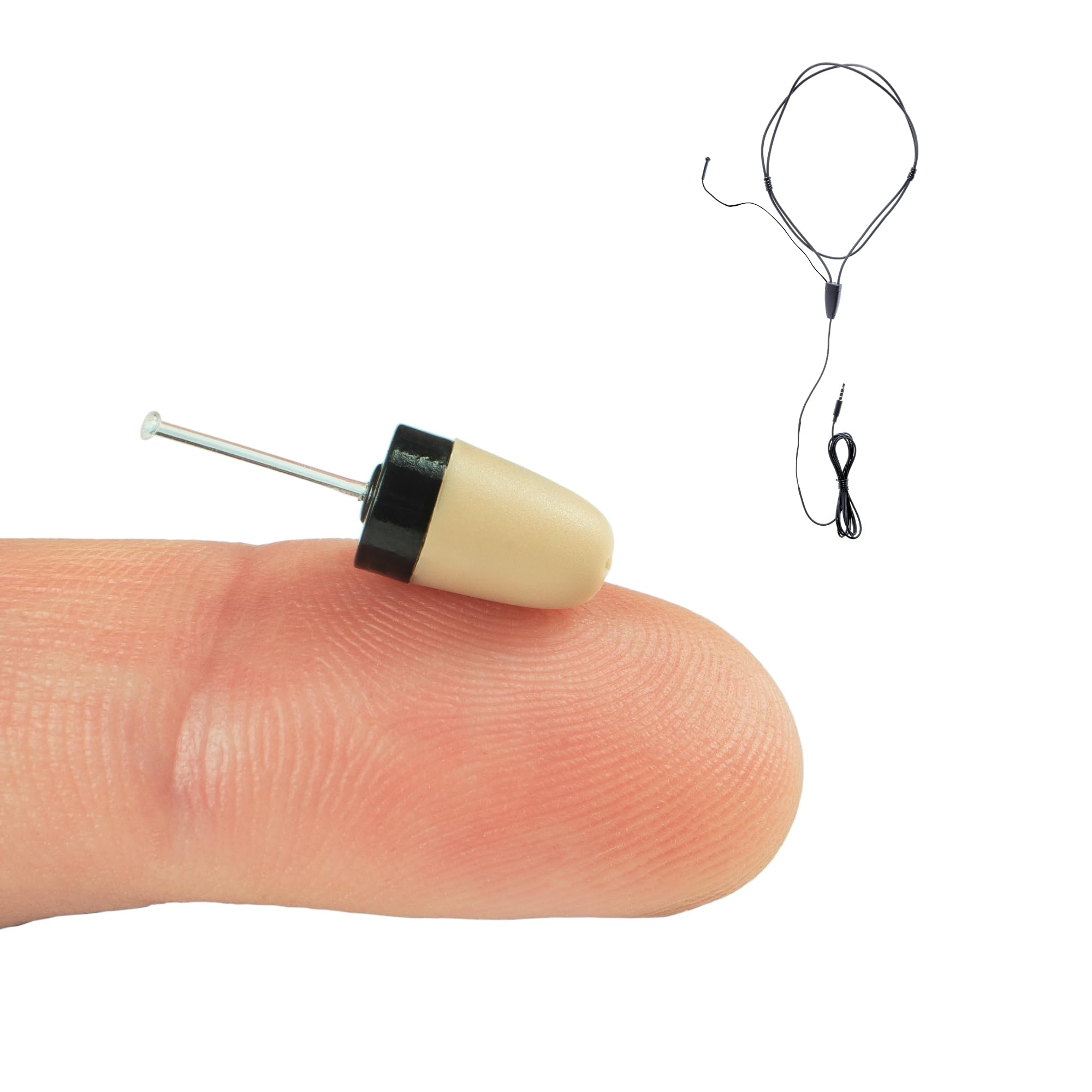 PingaOculto Spy Earpiece Wireless Earphones Invisible Hidden Mini Headset Exam for Phone Wired Microphone - Secret Earphone Micro Listening Ear Cheating (Spy Earpiece Vip Pro SuperMini + Microphone)