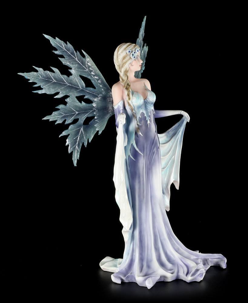 Figuren Shop GmbH Wunderschöne große Elfen Figur - Regina die Schneekönigin - Elfenfigur Elfe Fee Fairy Deko Statue