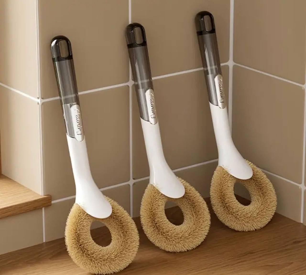 AARVI ENTERPRISES Kitchen Cleaning Brush, Palm Coconut Multipurpose Utensil Brush, Palm Pot Brush, Premium Dishwashing Durable Scrub Pans and Pots Sink Countertop Supplies Tool 2