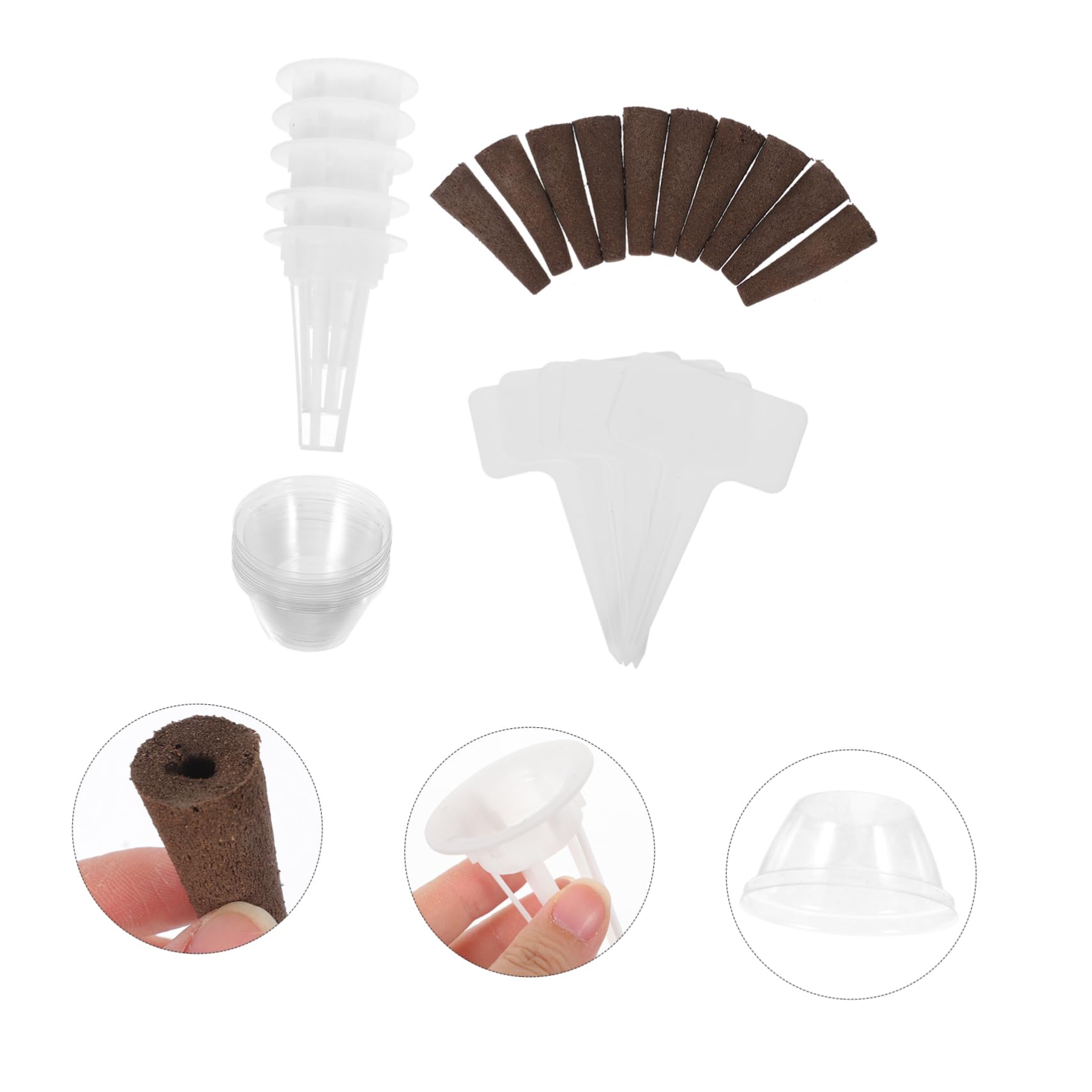 SUPVOX 5ensembles Set De Culture Hydroponique avec Paniers Et Éponges Kit Complet pour Plantes Soilless Accessoires pour Aérogarden