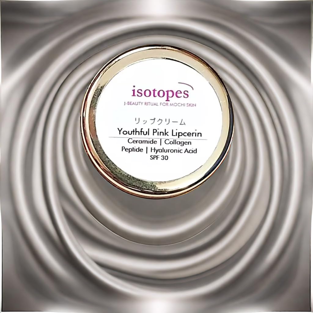 isotopes J-Beauty Youthful Pink Lipcerin SPF 30 |Soft-Satin Pink Lip Color + Anti-Aging Lip Treatment |Collagen Peptides & Ceramide Barrier Support |Pregnancy Safe |Handmade |5g