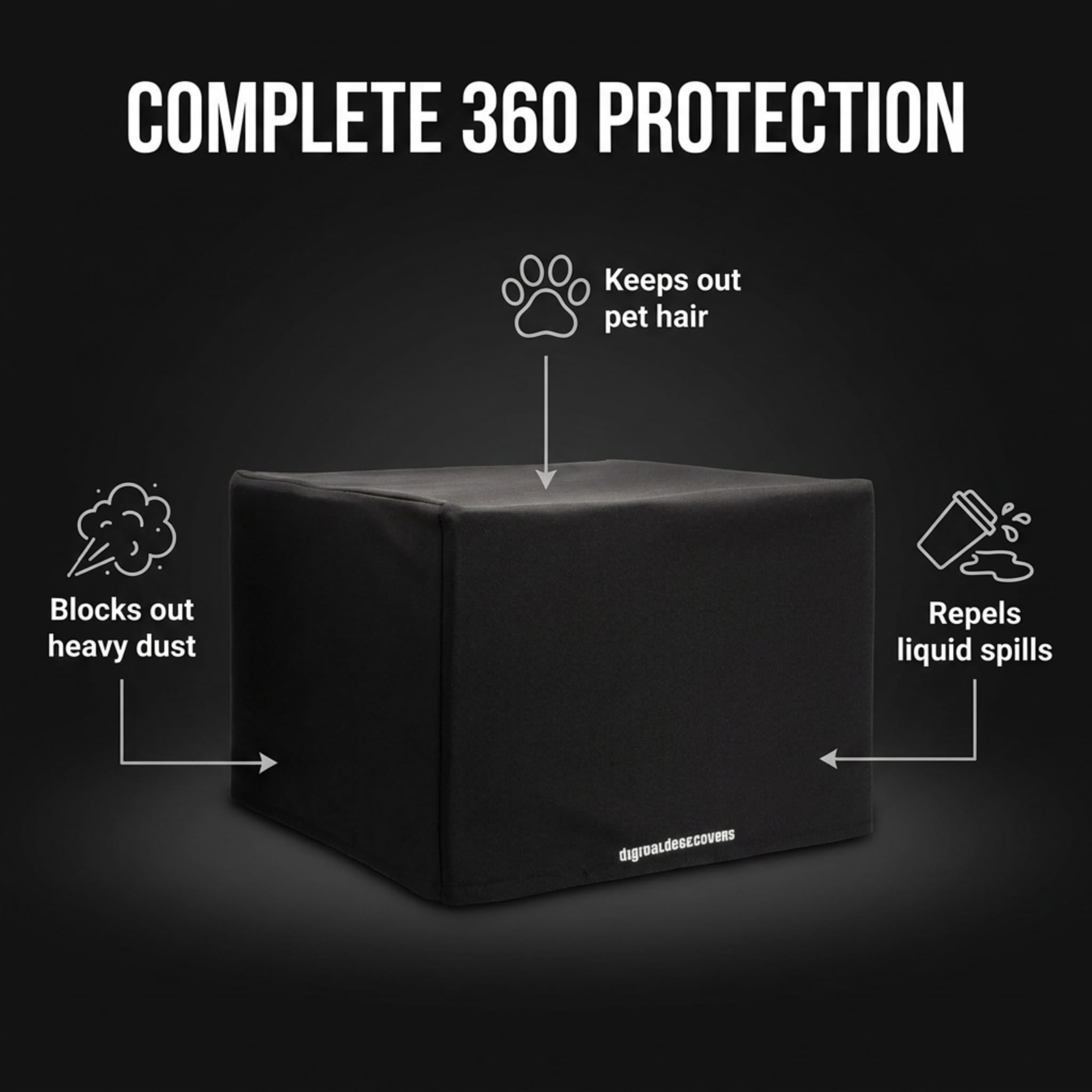 DigitalDeckCovers Druckerstaubschutz für Brother HL2240 - HL-2370DW, Schwarz