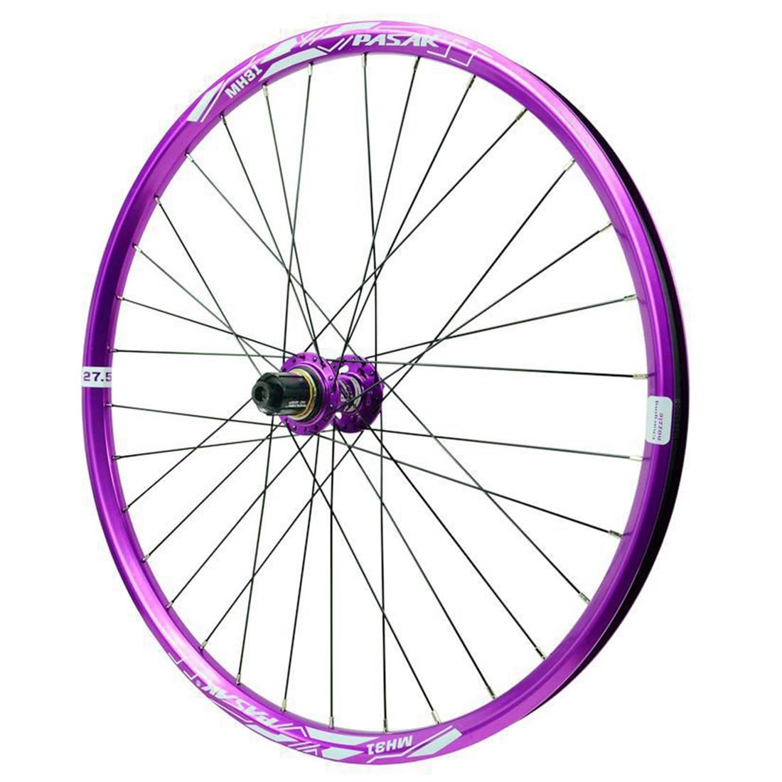 QHYRZE Mountain Bike Wheelset 26"/27.5"/29" MTB Rim DH/XC/AM Disc Brake Front Rear Wheel BOOST Thru Axle 110/148mm 32H, For 7-12s Cassette(Purple rear,27.5'')