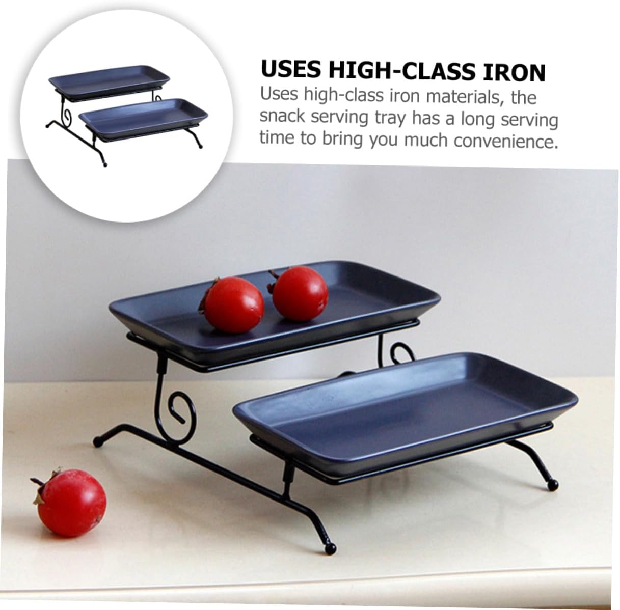 Ceramic Iron Tiered Cake Display Stand for Candy Dried Fruit