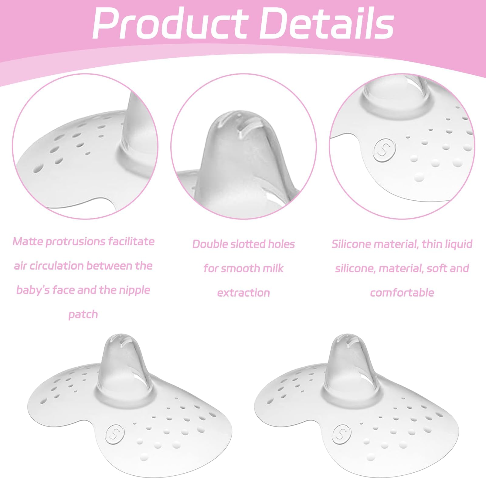 Lot de 2 tétines d'allaitement pour maman et étui, taille S, tétines d'allaitement, tétines d'allaitement Mam S, tétines d'allaitement Mam, taille S, pour un contact maximal avec la peau entre la mère