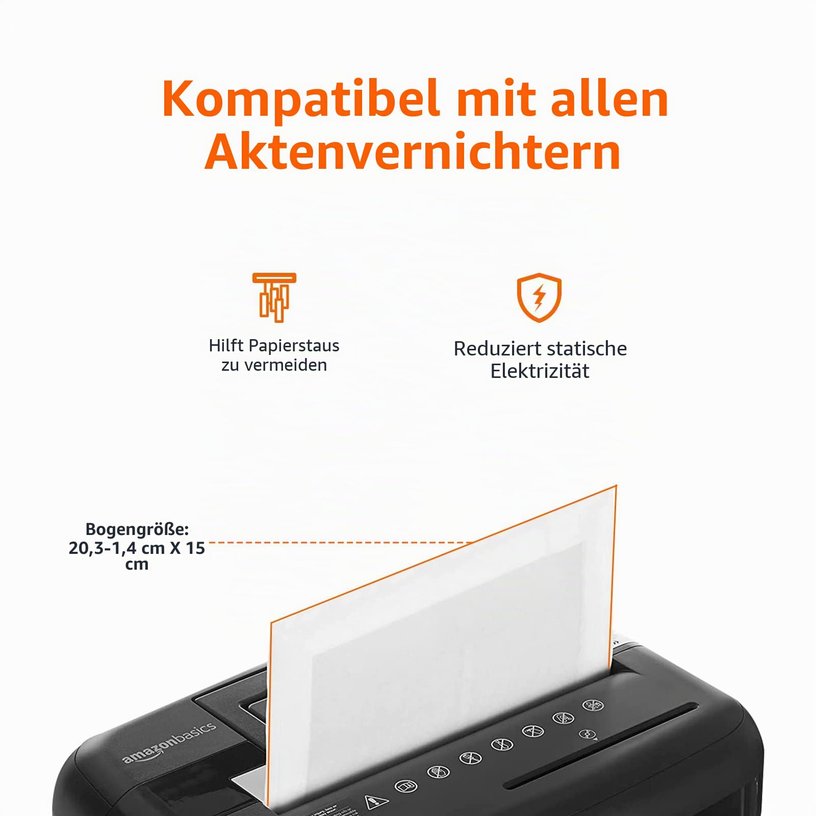 Leitz IQ Home Partikelschnitt Aktenvernichter P4, 7-6 Blatt (70-80 g/m²) & Amazon Basics - Schmiermittelblätter für Aktenvernichter, 12er-Pack Automatisch, Mikroschnitt, Weiß