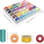 72Pcs 36 Colors Sewing Thread Set with Matching Prewound Bobbin Threads and Case, 550 Yards per Polyester Thread, Popular Colors for Hand & Machine Sewing