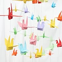 Colorful Origami Paper Crane Hanging Garlands (3x5.2ft Strings, 30 Cranes) - Bridal Shower, Baby Shower, Birthday Party Decor