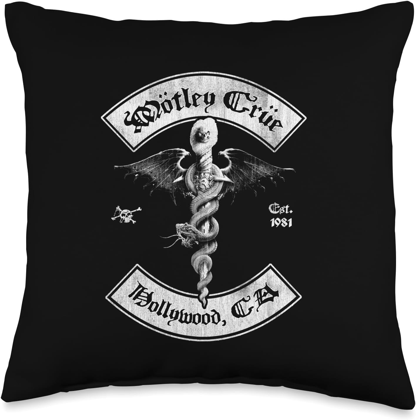Mötley Crüe Feelgood Hollywood '81 Throw Pillow