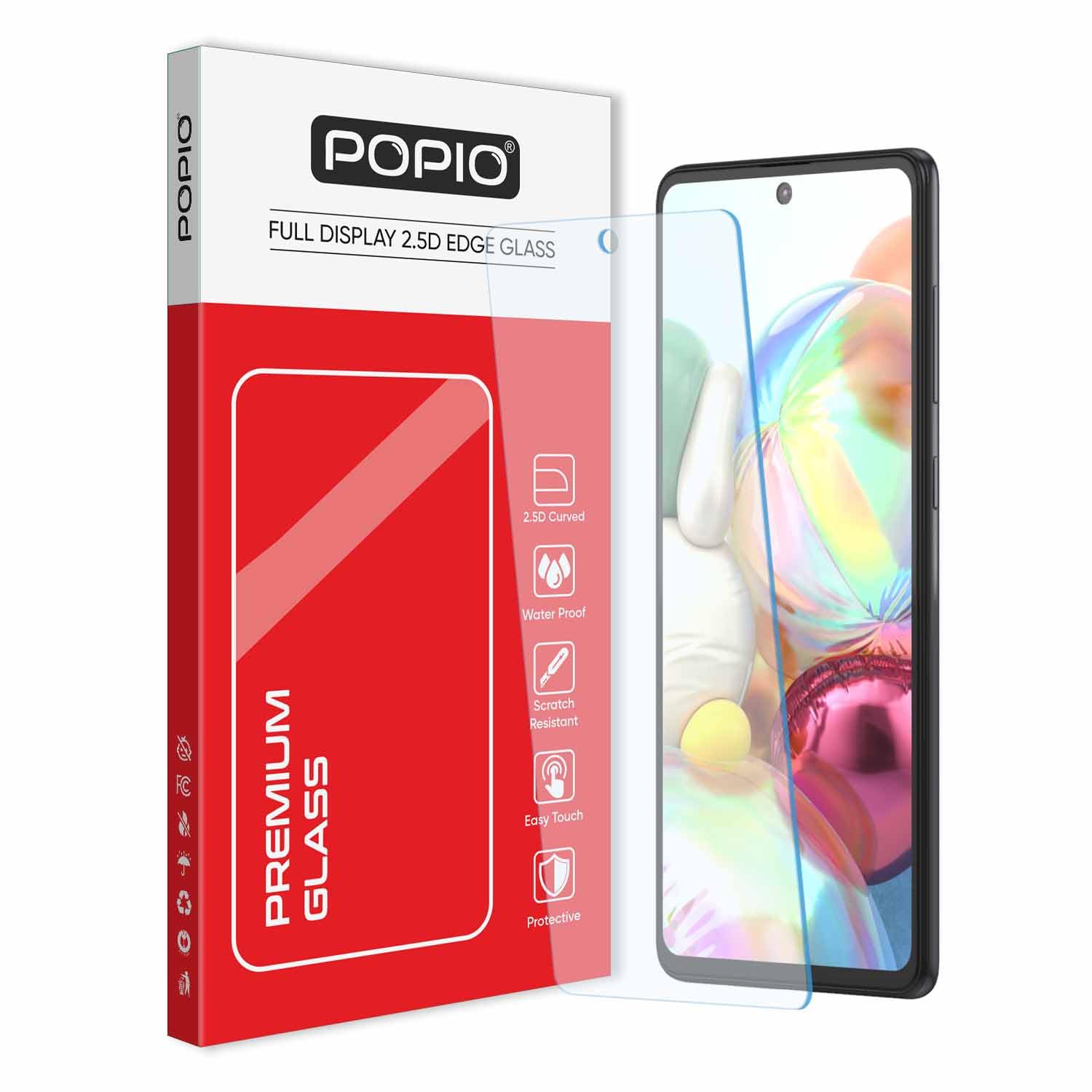 POPIO Tempered Glass Full Screen Protector Compatible For Samsung Galaxy M51 / A71 / Note10 Lite (Transparent) Full Screen Coverage (Except Edges) With Easy Installation Kit For Cellphone