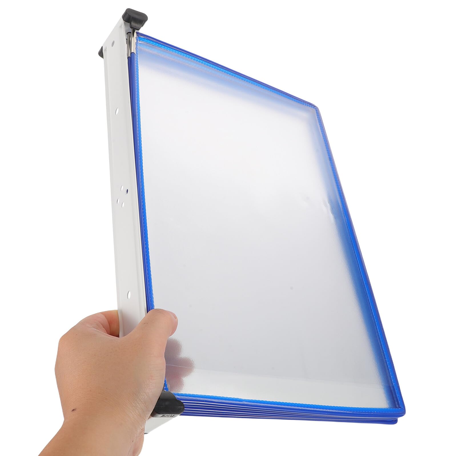 Organizador de Pared de Referencia A4 de 5 Paneles Azul | 10 Bolsillos, Doble Cara, Hierro y Pvc, Acceso Fácil en Oficina y Reuniones