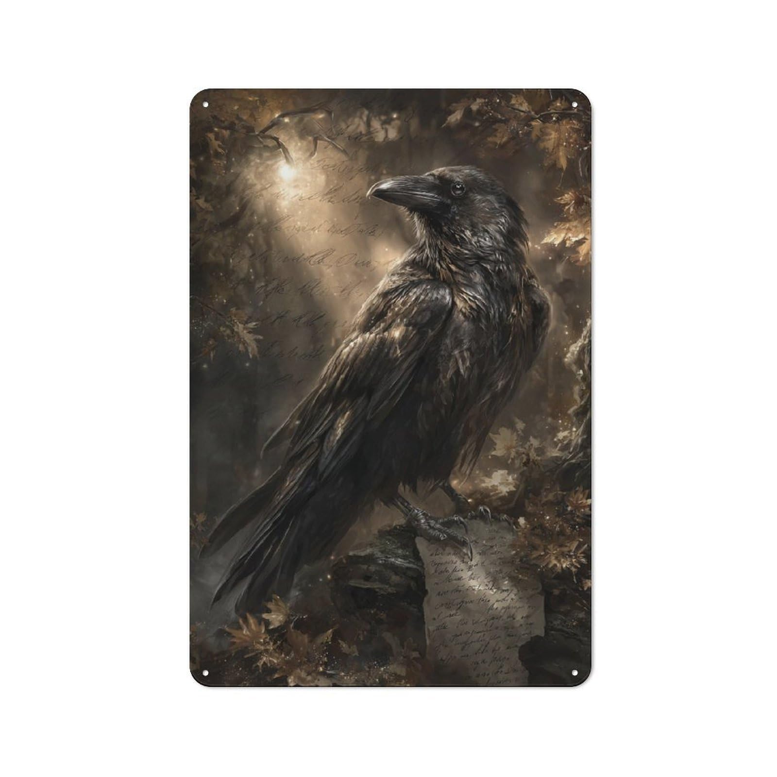 Junmoney Raven's Gaze -4 Everyday Metal Gift Sign 30X20cm, Room Wall Plaque For Home, Shop, Pub Or Studio Wall