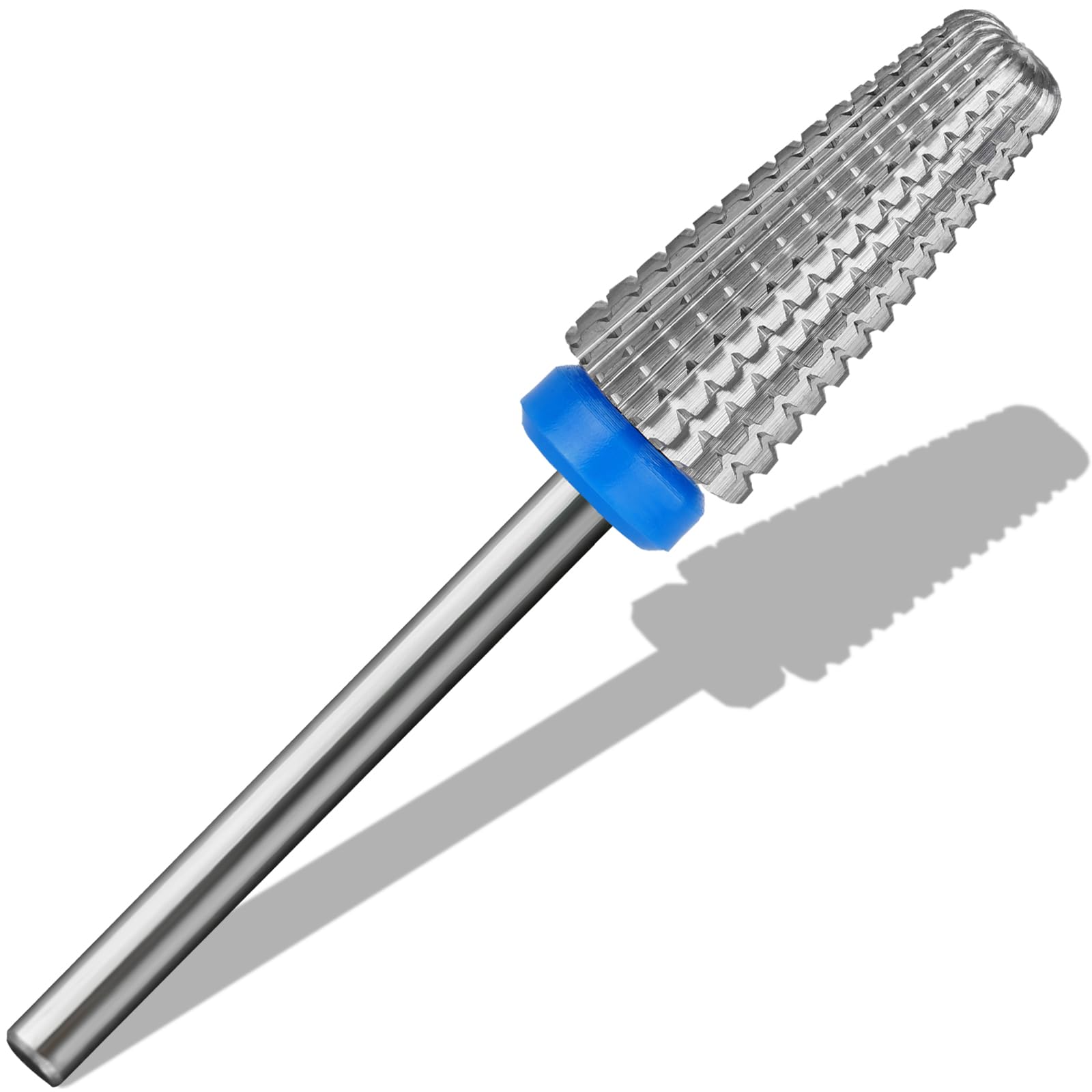 5 en 1 Foret à ongles en carbure de tungstène 3/32" pour Manucure Pédicure Cuticule Gel Polissage Enlèvement rapide de l'acrylique ou du gel dur Embouts pour techniciens (Moyen - M, Argent)