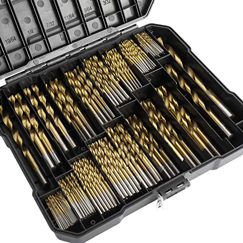 Yaegoo Titanium Twist Drill Bit Set High Speed Steel For Steel, Wood, Plastic, Metal, Copper, Aluminum Alloy With Storage Case (230 Pcs) #TOP7