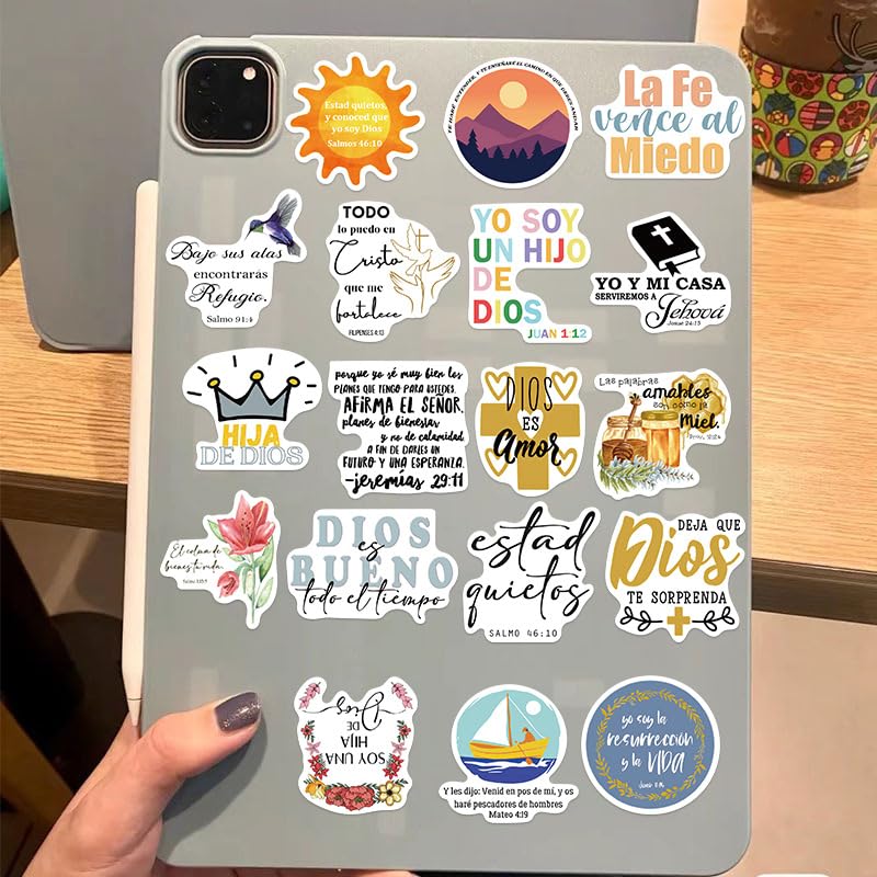 50Pcs Spanish Motivational Stickers Laptop Car Scrapbook Phone Skateboard Suitcase Luggage Bike Affirmation Positive Quotes Vinyl Waterproof Aesthetic Personalised Stickers for Teens Boys Girls Adults - Image 4
