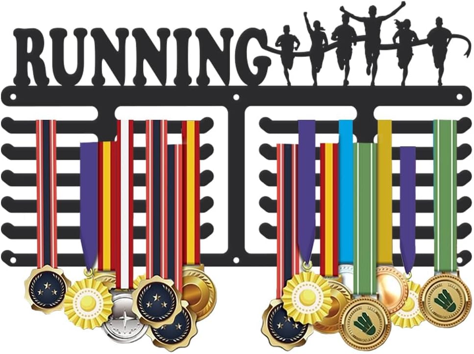 SUPERDANT Medal Hanger Display Sports Running Medal Holder Award Large Metal Medal Organizer Ribbon Display Holder Rack Wall Mounted Sports Medal Holder for Athletes