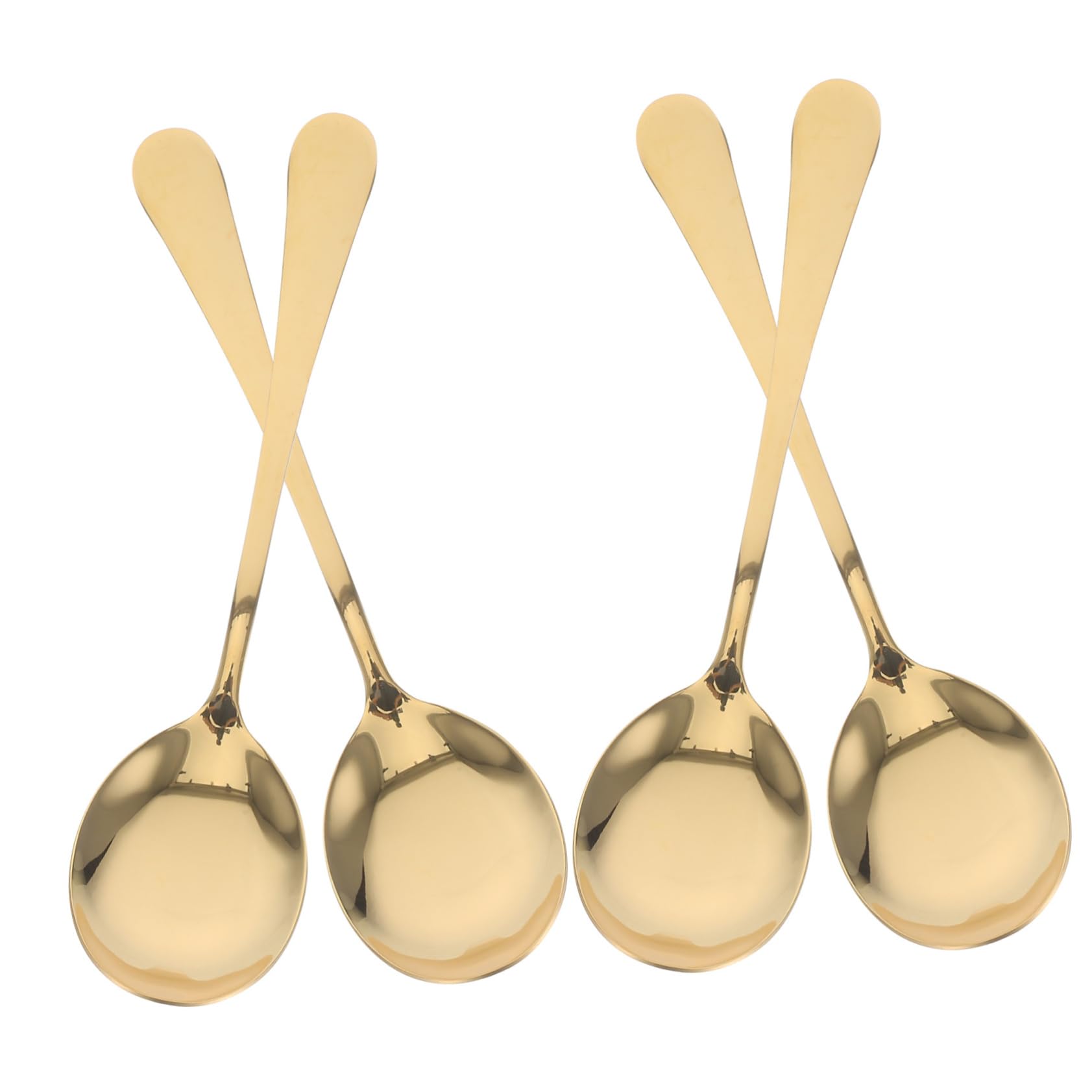 STOBAZA Robust Stainless Steel Serving Spoons Set 4 Large Metal Spoons for Buffet Hotel Restaurant