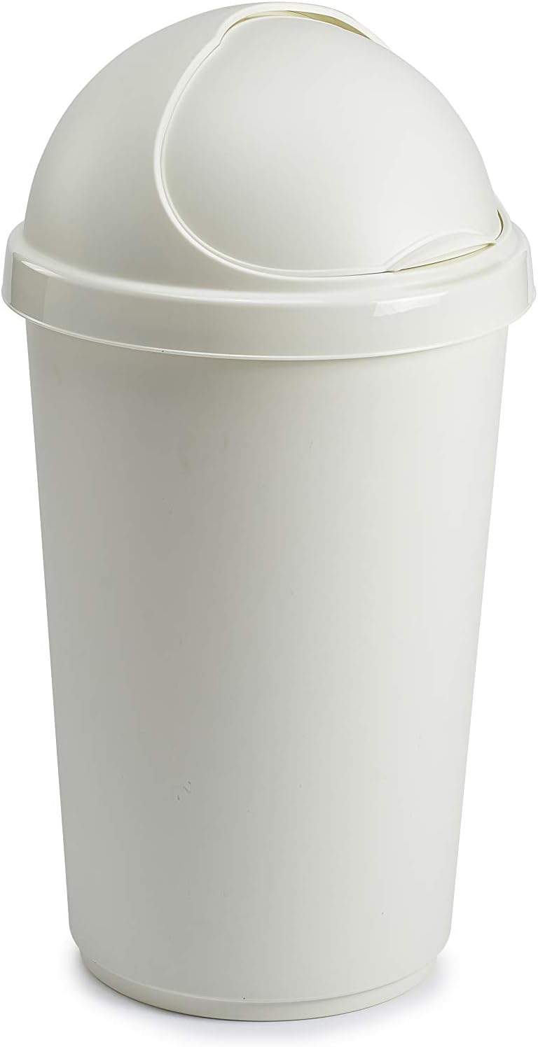 Bullet Bin Recycling Waste Rubbish Cardboard Plastic Disposal Dustbin Flip Top Flap Lid (30 Litre Cream)