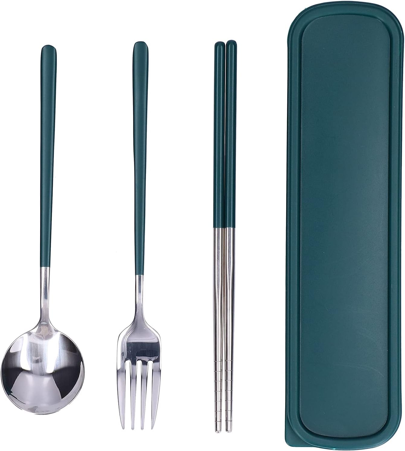 旅行用品セット、ステンレス鋼の平らな製品カトラリー食器セット胸腺スプーフォークキット用ピクニックバーベキューハイキングキッチン