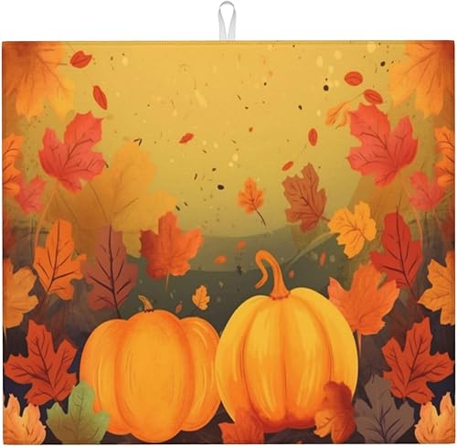 Miniatura 26 de Tapete de secado de platos de tortuga marina de dibujos animados para encimeras de 18 x 16 pulgadas, almohadilla escurridor de platos con lazo