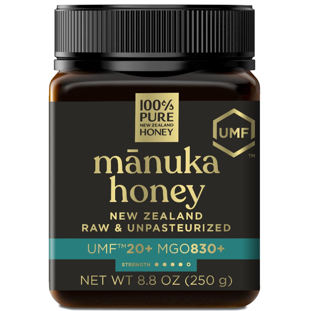 Manuka Honey UMF 20+ MGO 826+ 100% Pure New Zealand Raw & Unfiltered, Certified Award Winning, Silky Smooth Taste & Texture 8.8 Oz