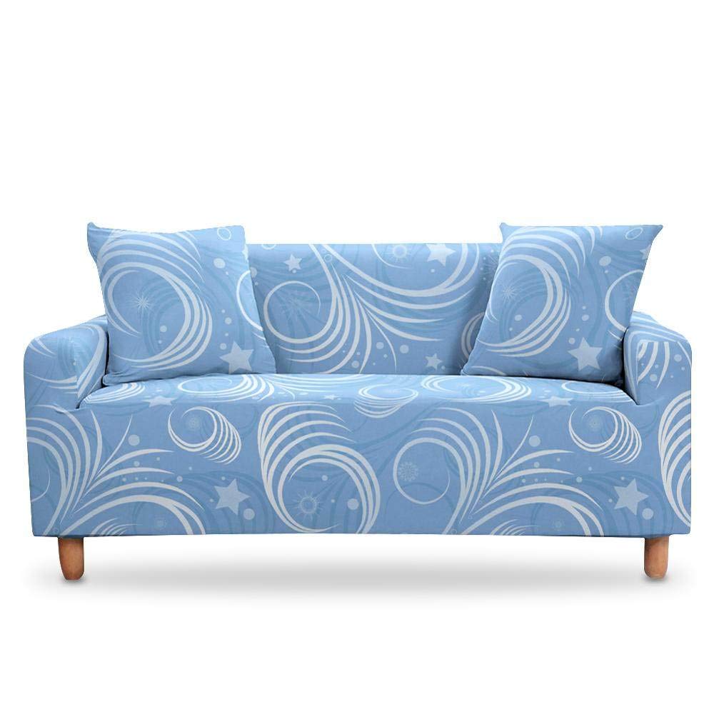 Housse de canapé extensible 2 places LIJUCAI anti-tache motif fleurs 3D