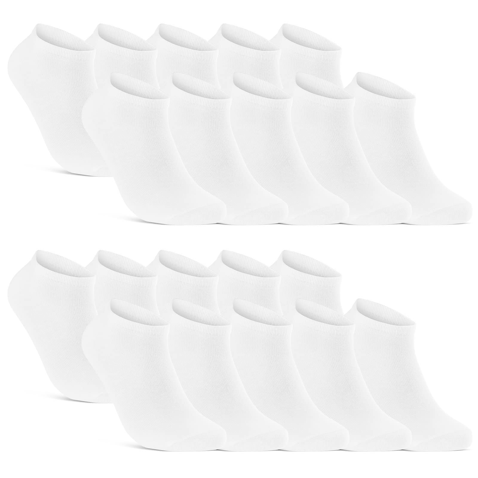 10 | 20 | 30 Paar Sneaker Socken Herren Damen Schwarz Weiß Grau Baumwolle
