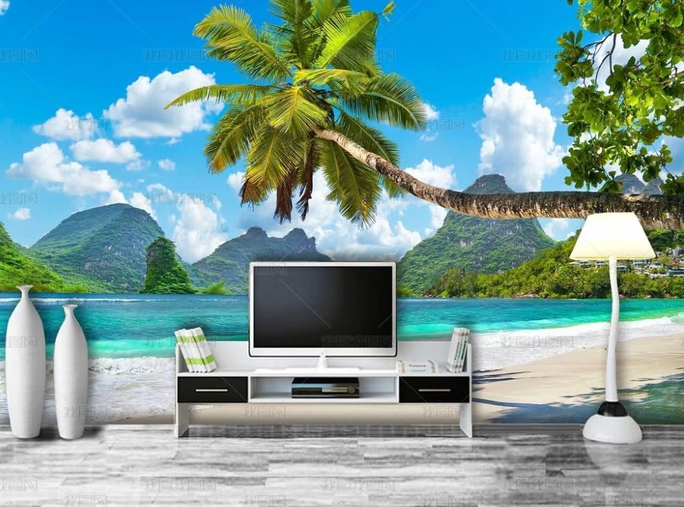 Scenery poster geant mural coconut tree pour decoration de restaurant et chambre