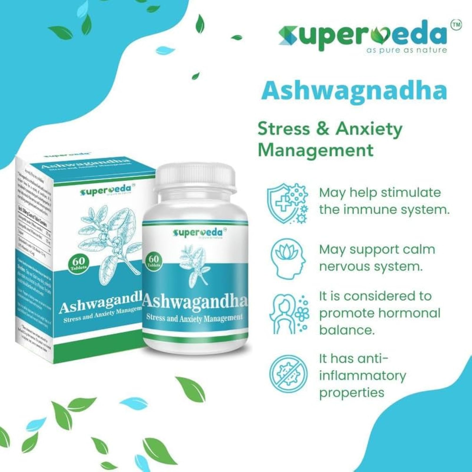 Superveda Ashwagandha 500mg Immunity Booster Capsules