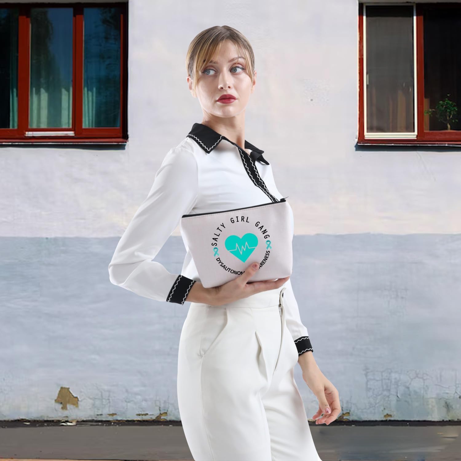 XYANFA Salty Girl Gang Pots Awareness Gift Pots Syndrome Warrior Gift Pots Medical Bag Dysautonomia Awareness Makeup Cosmetic Bag (SALTY GIRL GANG) - Image 3