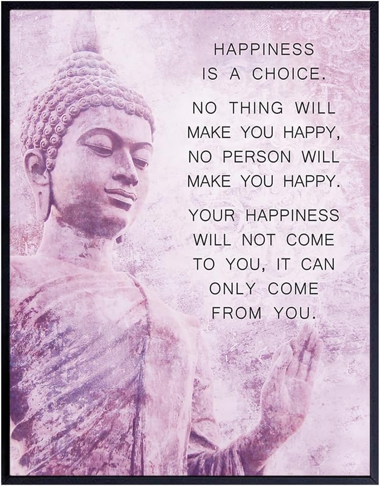 Buddhist Inspirational Quotes LARGE 11×14 – Motivational Quotes Wall Art – Zen Om Decor – Buddha Art – Inspirational Gifts for Women – positive Affirmations spiritual Gifts – Meditation Room Decor