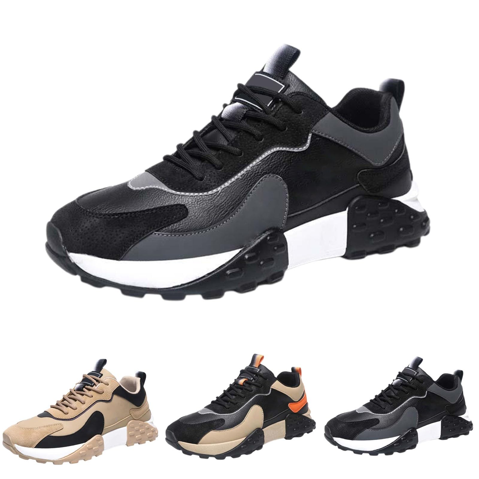 Scarpe antinfortunistiche da uomo, antiscivolo, con plantare morbido, lacci, scarpe da lavoro con supporto per l'arco del piede, scarpe da uomo alla moda, leggere, traspiranti, comode da corsa