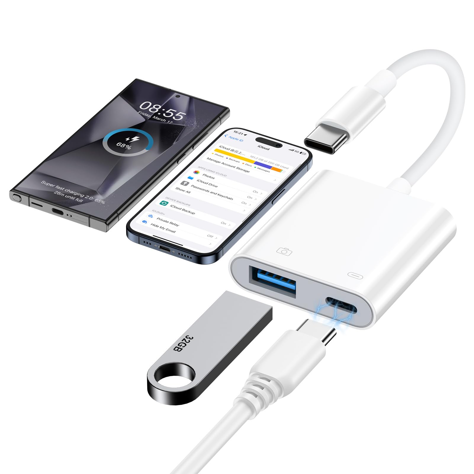 USB-C変換セット JCA164 USB-C to DP alt mode出力 & PD充電 2in1 変換アダプター – new