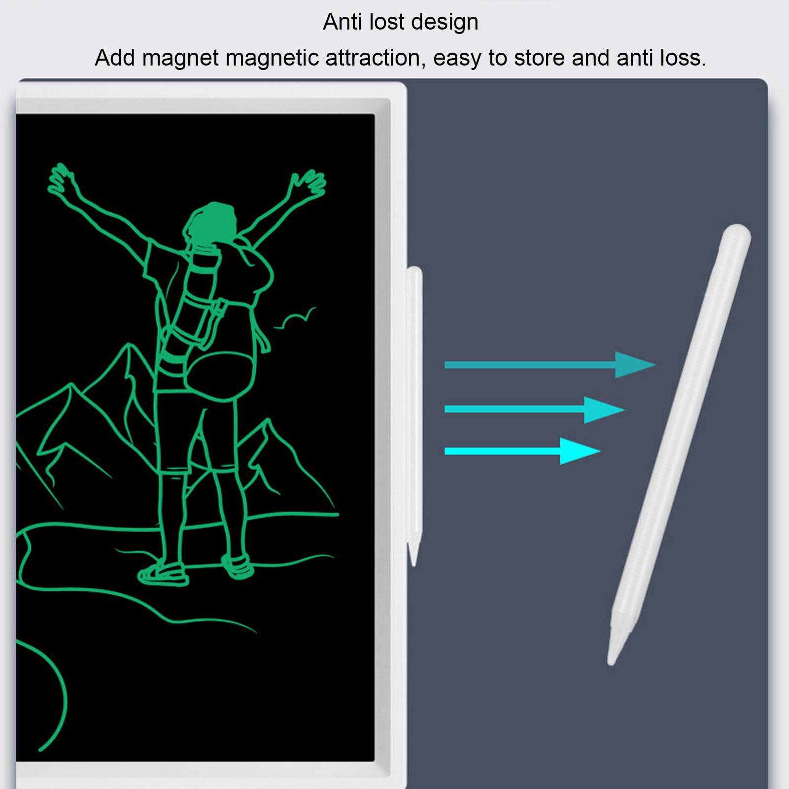 Tavoletta LCD da 24 Pollici, Tampone da Disegno con Schermo Ad Alta luminosità, Blocco da Scrittura a Mano per Bambini Che Imparano a Casa, a Scuola, in Ufficio