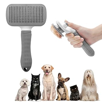 Piddy Pet Ion Brush - Ionen Haarbürste Für Hunde & Katzen Mit Selbstreinigungsfunktion