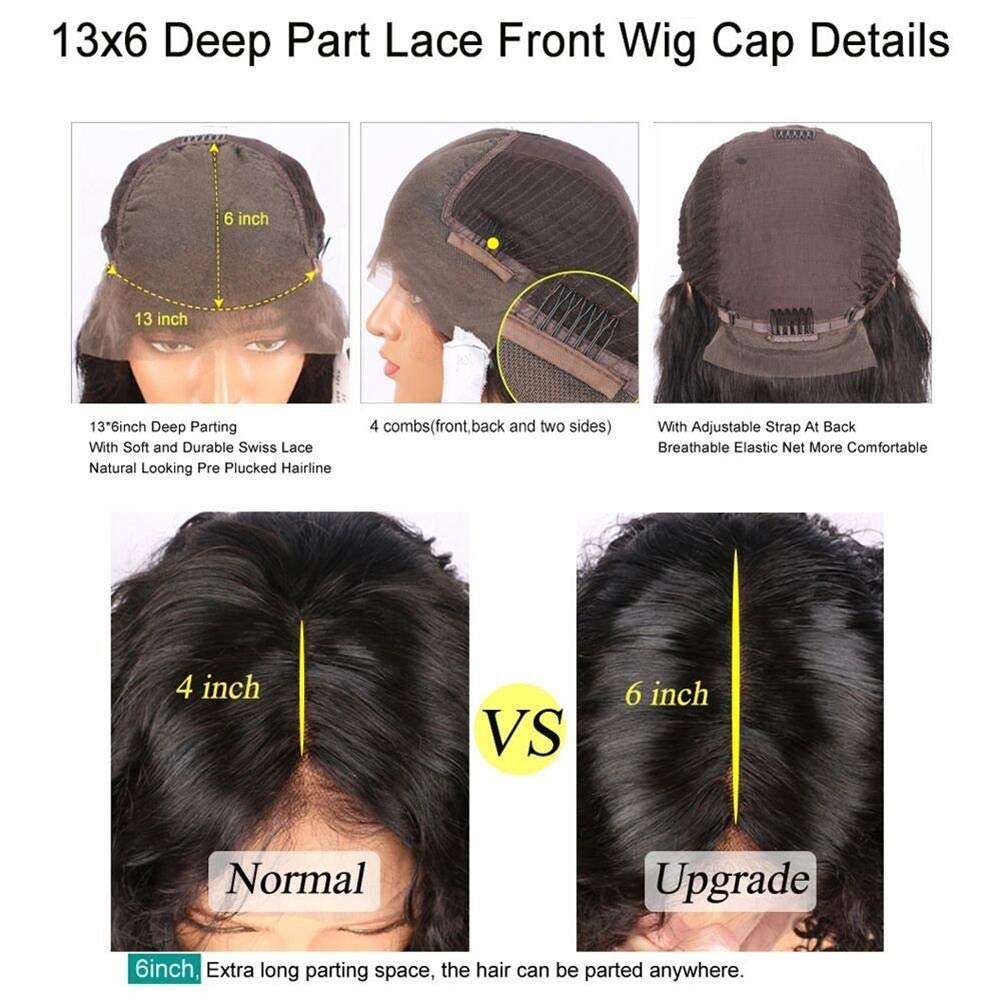 13x6 Lace Front Wigs Human Hair Wigs Wet and Wavy Baby Hair Pre Plucked Glueless Lace Wigs Short Bob Wigs For Black Women (8 inch with 150% density)