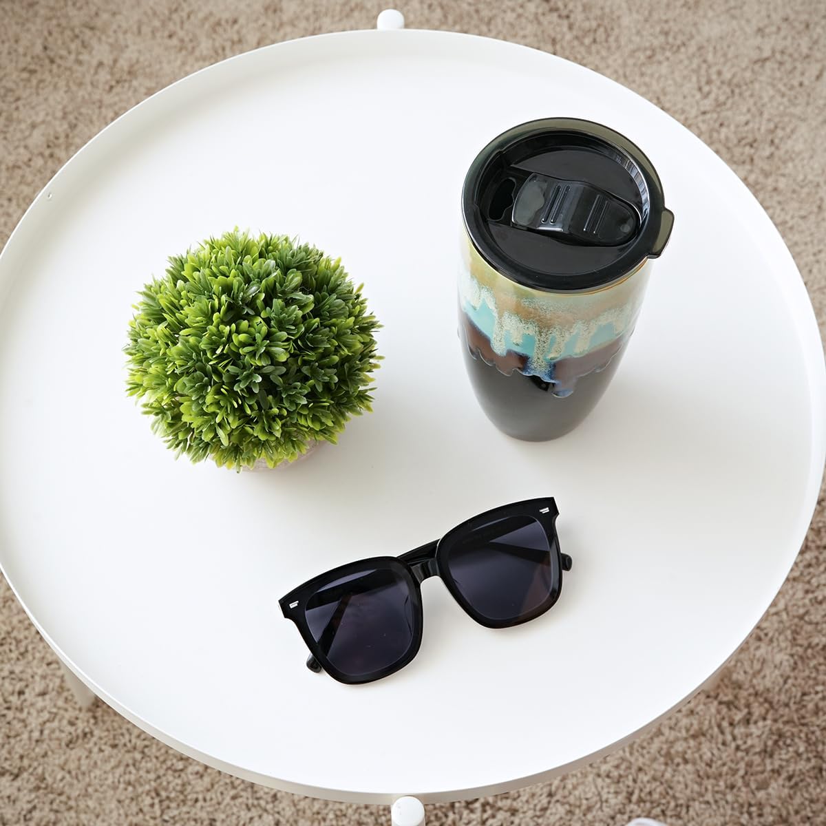 Bosmarlin Ceramic Travel Coffee Mug with Lid, 21 oz, Portable Coffee Cup for Car Cup Holder, Microwave and Dishwasher Safe, Reactive Glaze - Image 5