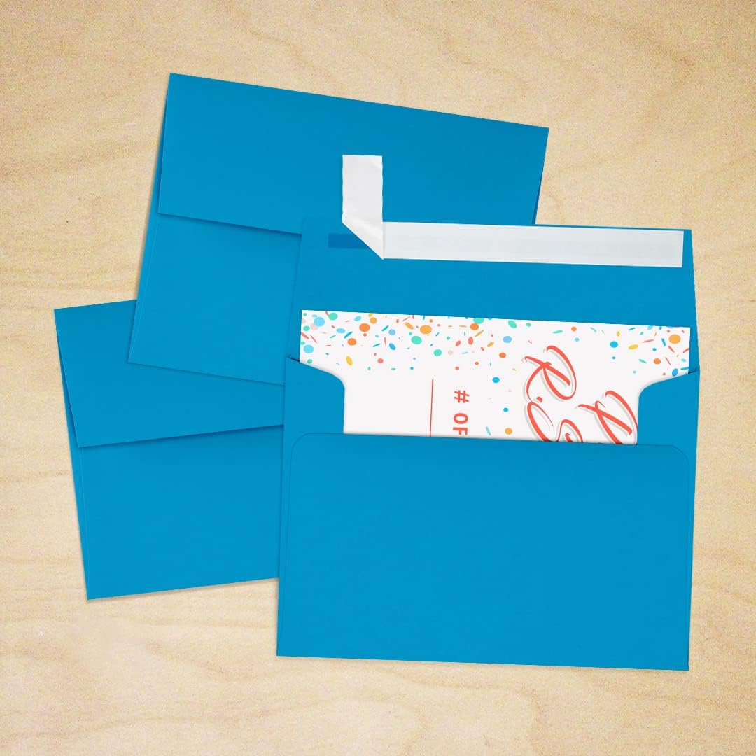 LUXPaper A2 Invitation Envelopes | Peel & Press | 4 3/8" x 5 3/4" | Pool Blue | 80lb. Text | 250 Qty