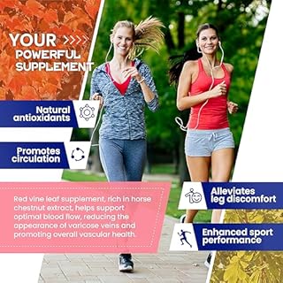 inGreens Red Vine Leaf Extract 1700mg & Horse Chestnut Extract Supplements, Supports Vein, Skin Health, Circulation for Legs（1Pack）