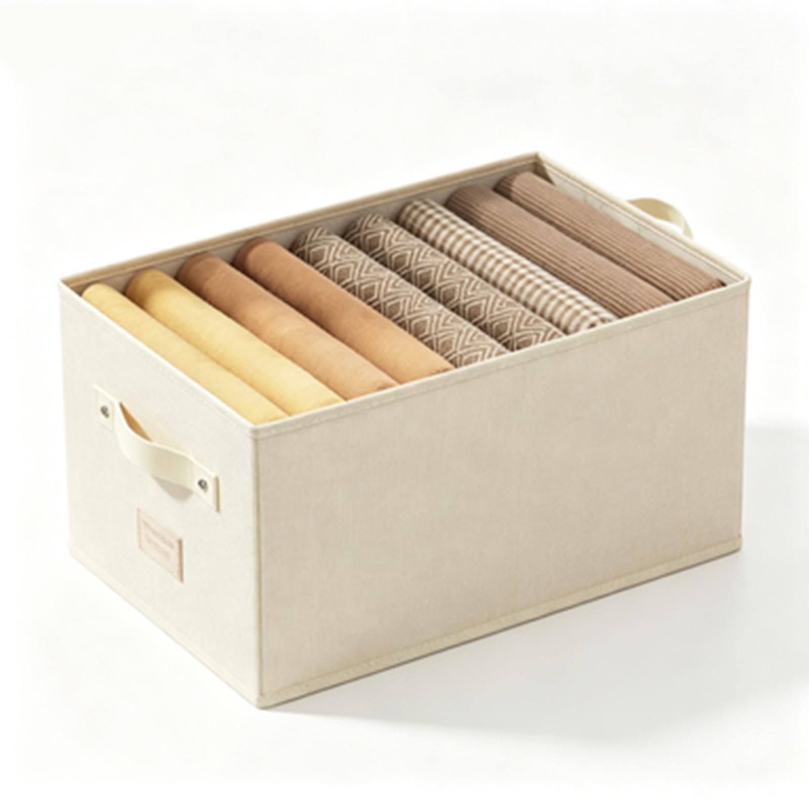 Stoff Aufbewahrungskorb, Faltbarer Aufbewahrungskorb | Hautfreundlicher Stoff, PP-Platten, Geeignet für Kleideraufbewahrung(Beige 33x10cm/13.0x3.9in)