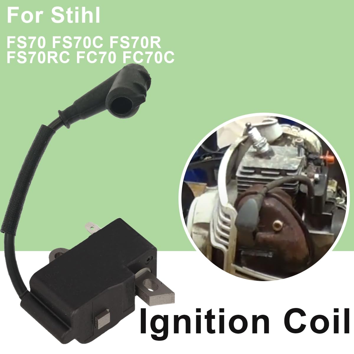 ZAMDOE 4144 400 1309 Ignition Coil Replacement for Stihl FS70 FS70C FS70R FS70RC FC70 FC70C Brushcutter Weedeater String Trimmer Part 41444001309 Ignition Coil Module - Image 4