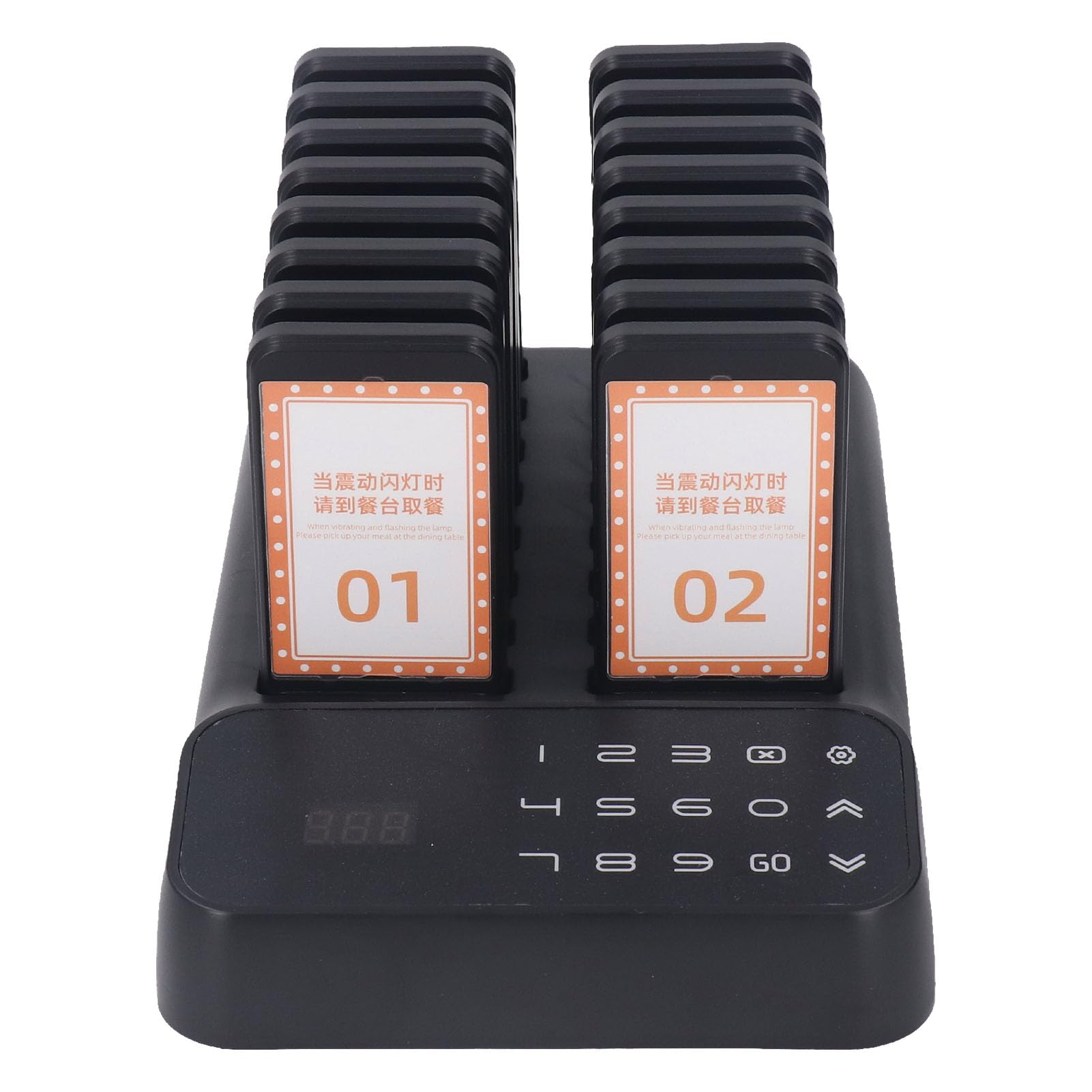 Tyenaza Sistema Cercapersone Ristorante, Sistema di Accodamento Chiamate Wireless Vibrazione dei Cicalini di Attesa del Ristorante 16 Cercapersone Ospiti(EU)