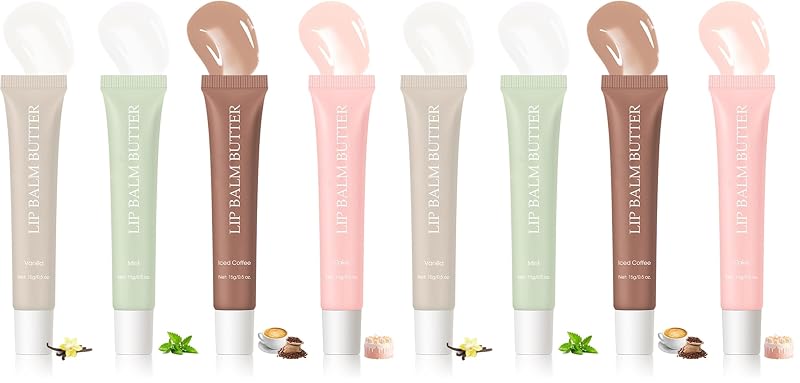 Bálsamo labial com acabamento brilhante Sokgo, conjunto com 4 cores, pacote com 2