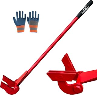 Moosefield 45" Pallet Buster Fully-Welded Steel Handle Pallet Pry Tool Heavy Duty Deck Board Removal Tool, Pallet Pry Bar Deck Floor Wrecking Demolition Efficient and Labor Saving Wood Board Recycle