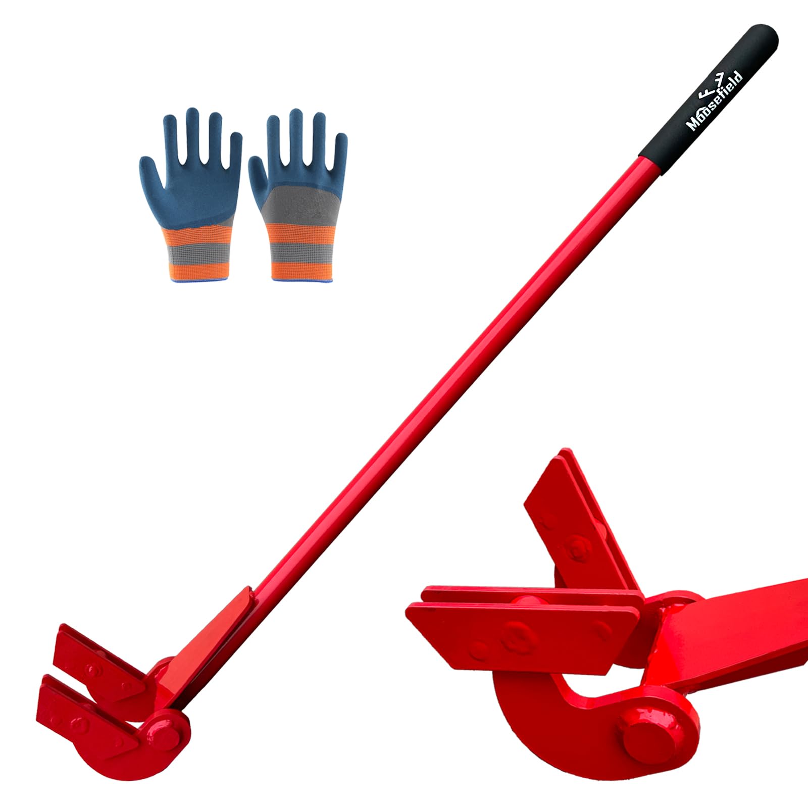 Moosefield 45" Pallet Buster Fully-Welded Steel Handle Pallet Pry Tool Heavy Duty Deck Board Removal Tool, Pallet Pry Bar Deck Floor Wrecking