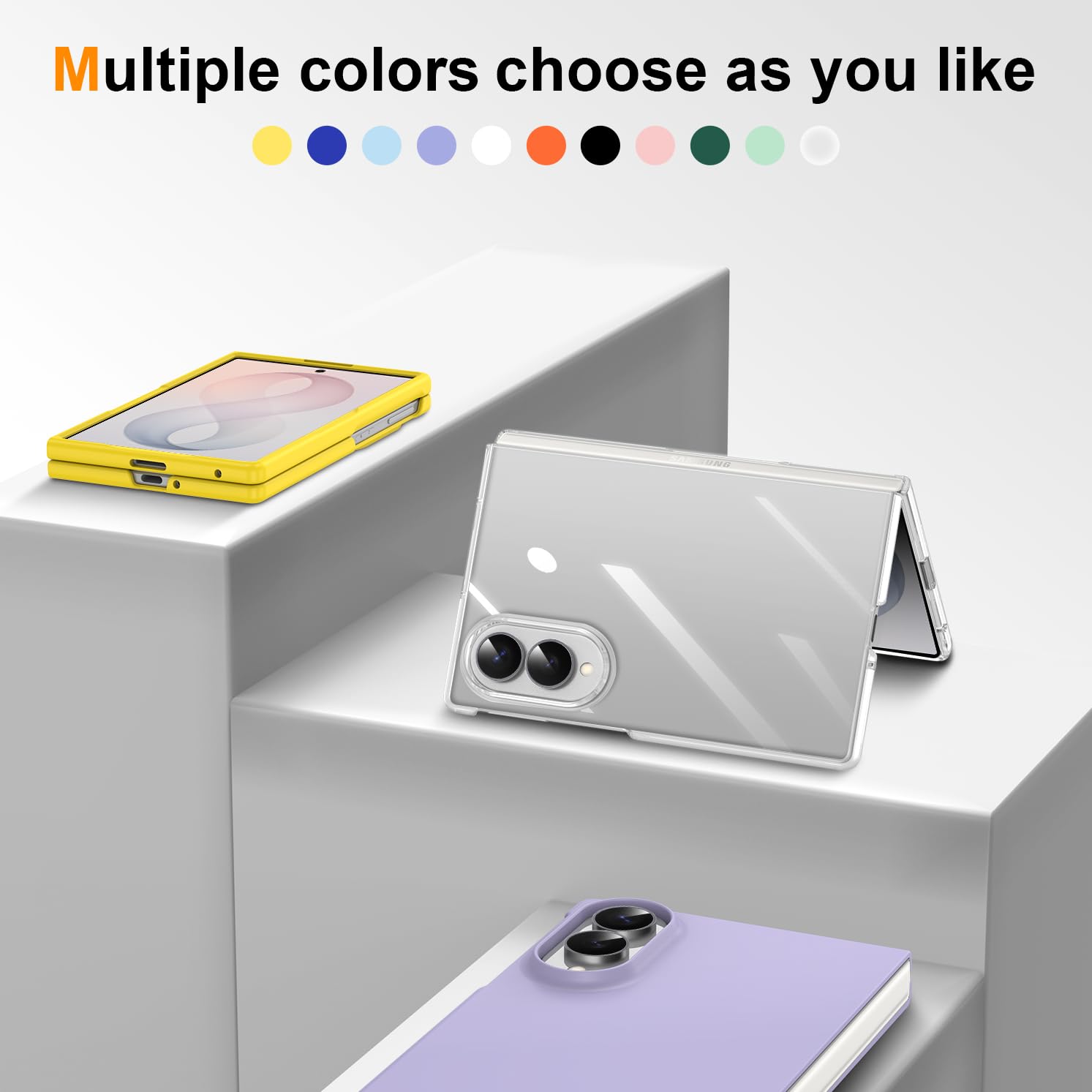 Custodia per Galaxy Z Fold 8, leggera, sottile, trasparente | Materiale PC rigido, profilo sottile e leggero, vestibilità robusta precisa, protezione antiurto resistente ai graffi